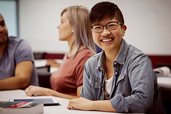 Student classroom happy