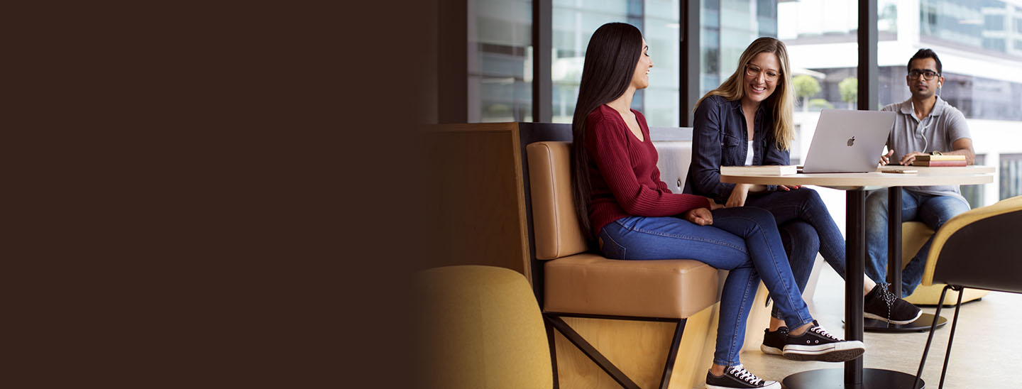 Students sitting inside couch