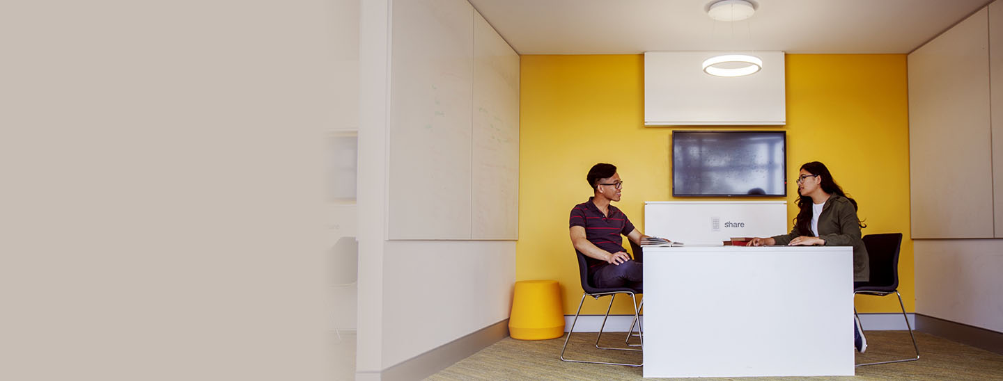 Students sitting inside meeting together